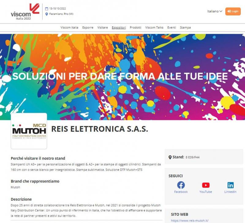 Reis Elettronica ti invita a Viscom 2022: registrati subito! Reis Elettronica ti invita a Viscom 2022: registrati subito!
